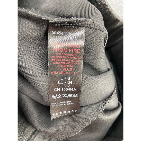 TOPSHOP Leggings Womens Sz 2 Black Faux Snake Stretch High Rise Comfort - Picture 7 of 11